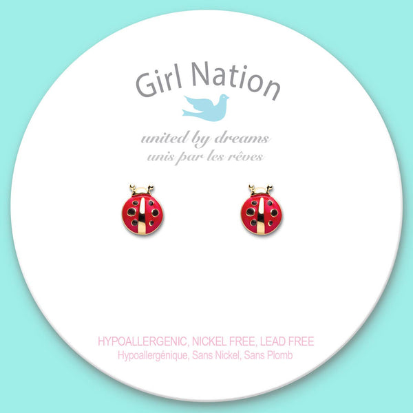Girl Nation - Little Ladybug Cutie Stud Earrings