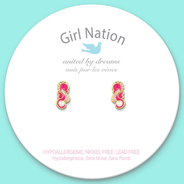 Girl Nation - Seahorse Cutie Stud Earrings