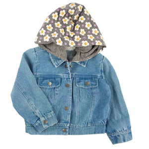 Denim Jacket with Removable Hood