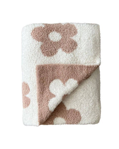 Lucky Panda Kids - Daisy Fuzzy Blanket | Latte