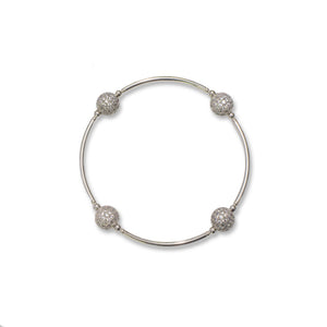 Made as Intended - 8mm Crystal Pave Blessing Bracelet in Sterling Silver