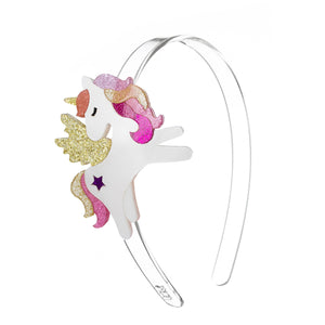 Lilies & Roses NY - Unicorn Winged Coral Glitter Headband