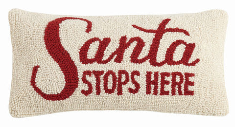 Santa Stops Here Hook Pillow